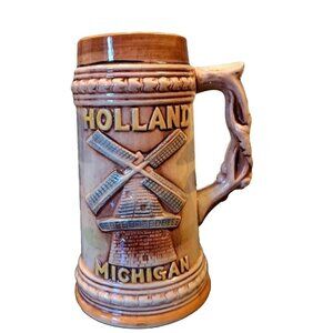 Ceramic Holland, Michigan Beer Stein, Made in Japan, 6 1/2" Tall